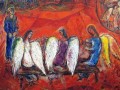 Abraham et trois anges détaille Marc Chagall contemporain